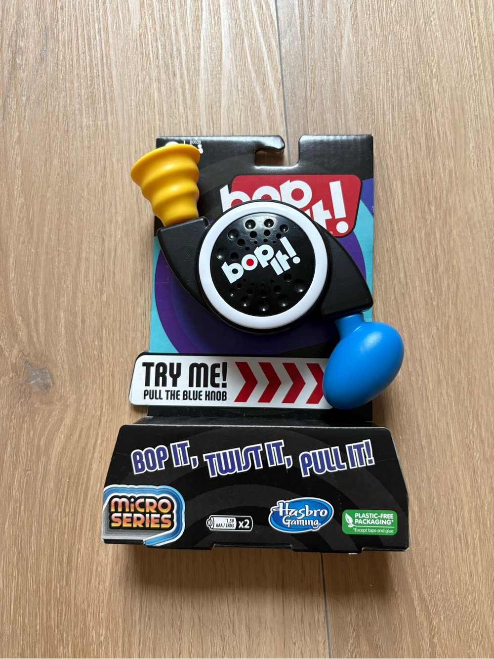 Hasbro Bop It! Micro Handheld Game - Black with Blue & Yellow Accents